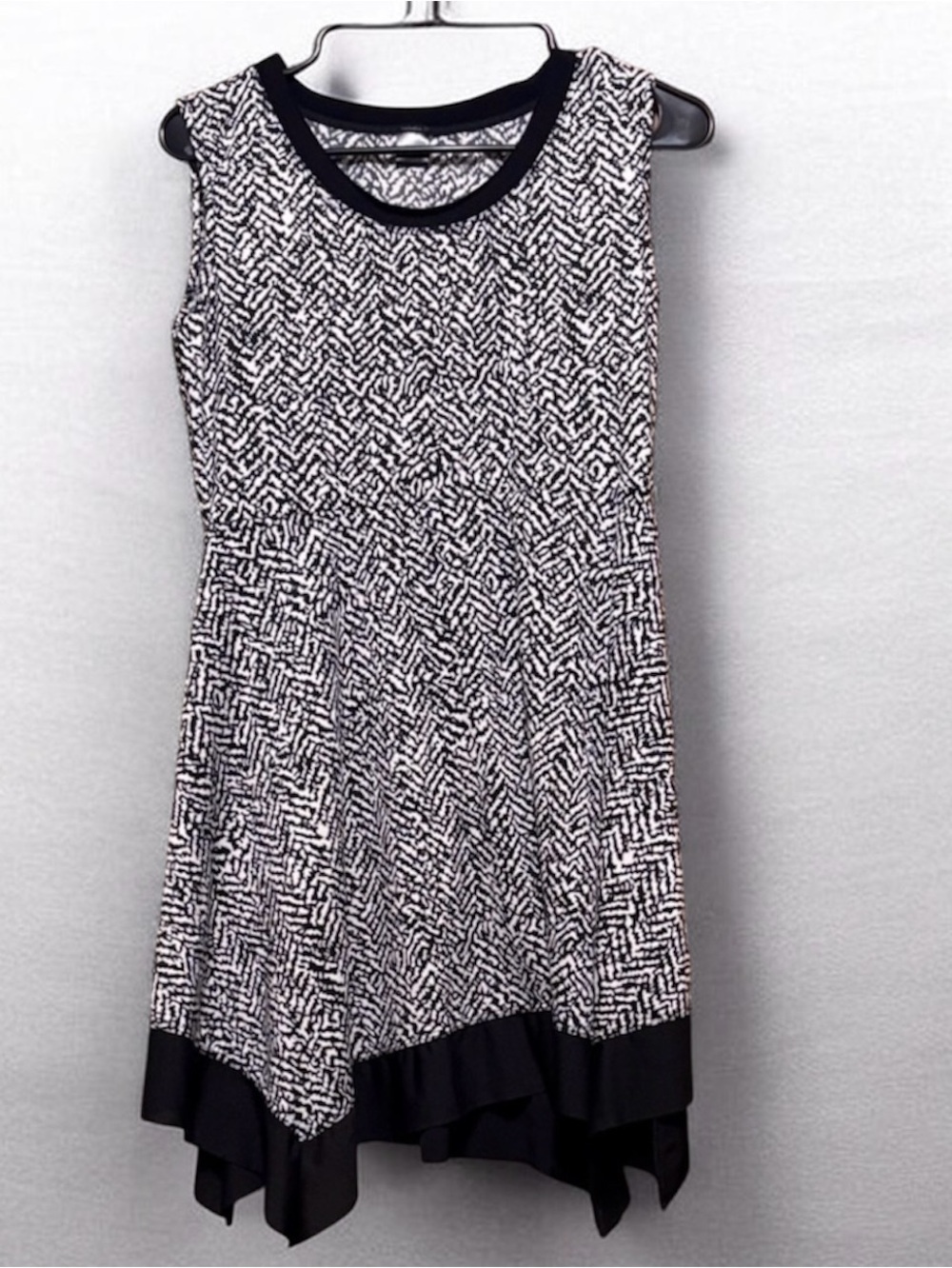 Vestido DUCCI Mujer Blanco/Negro Sin Mangas – Made in USA Talla S/M Style 511"